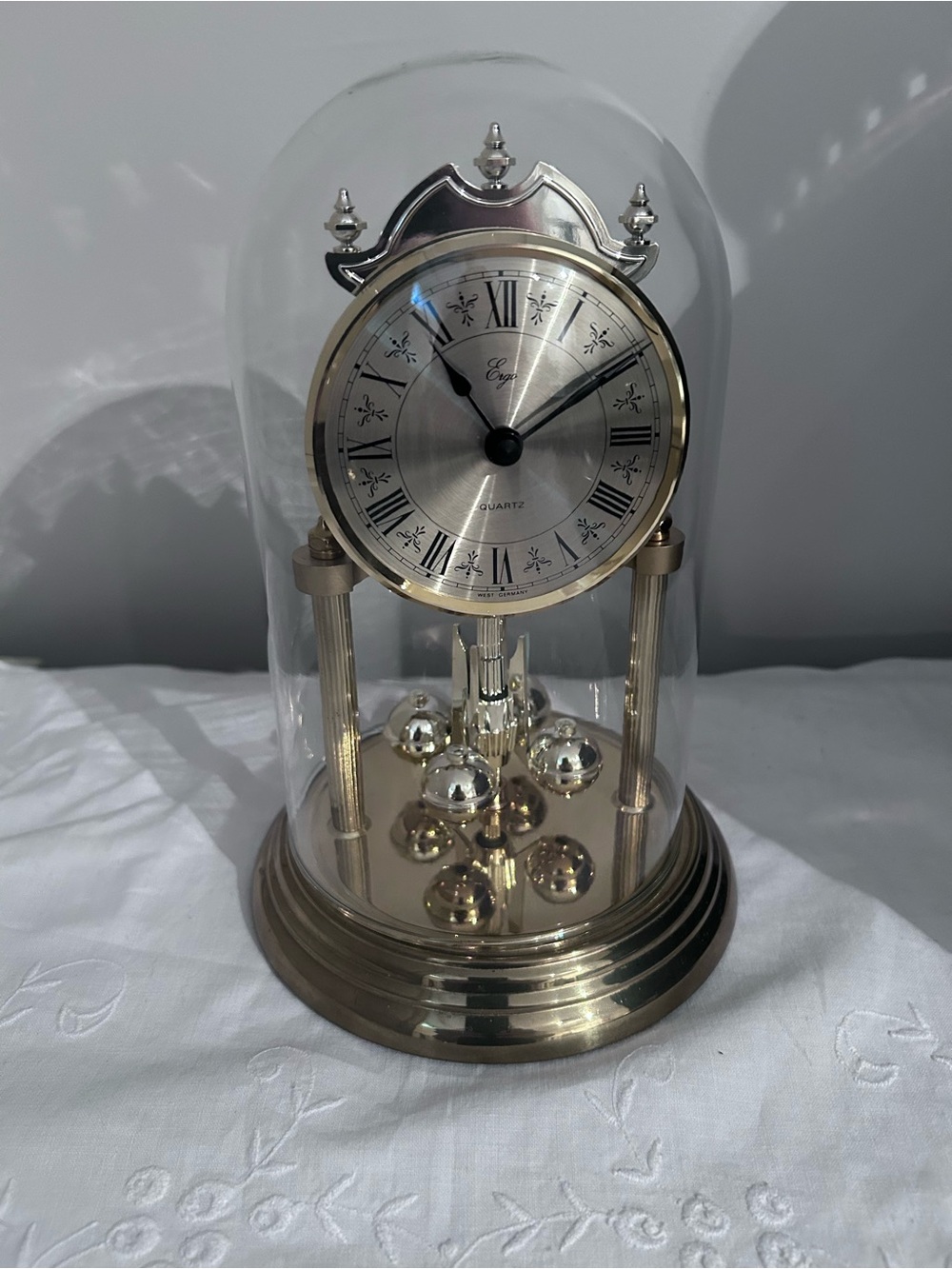 Elegant Ergo Gold Anniversary Dome Clock - Quartz